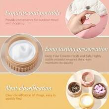 1pc Silicone Refillable Container, Silicone Travel Jar With Lid, Portable Travel Powder Compact, Cream Jar With Lid, Toiletry Travel Container, Suitable For Body Cream, Lotion, Jewelry Storage Box - Multicolor - View 4