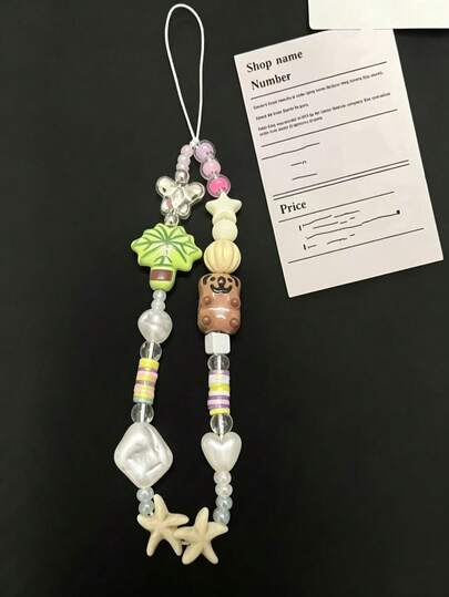 Dây đeo điện thoại đính hạt Dopamine Playful, hình sao biển, trái tim, hạt 3D hoạt hình với thiết kế tương phản màu sắc, làm thủ công trong suốt và tinh tế. Dây đeo tối giản phù hợp cho điện thoại, chìa khóa và túi xách, phong cách tươi mới và dễ thương cho sử dụng hàng ngày, nữ tính, độc đáo và là phụ kiện thư giãn, thích hợp làm quà tặng hoặc sử dụng cá nhân.