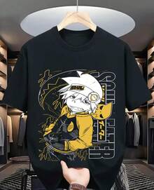 Death The Kid Soul Eater T-Shirt Anime Shinigami Grim Reaper Shirt Gift - 黑色 - 查看 1