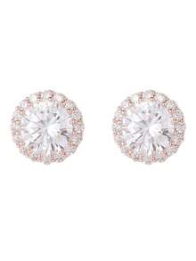 2026 Summer Minimalist Round CZ Stud Earrings Sunflower Halo Earrings For Women Casual Daily Wear - Rhinestone Earrings - View 7