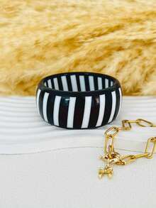 3pcs/Set Charming Resin Wide Chunky Bangle Bracelet Set For Women, Gift For Her - Multicolor - View 6
