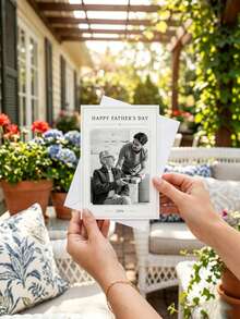 1/3pcs Personalized Happy Fathers Day Photo Card,Custom Photo,Father's Day Keepsake Card, Custom Photo Card For Dad, Personalized Father's Day Gift, Custom Fathers Day Card - Multicolor - View 4