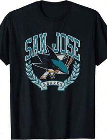 Men'S Summer Casual Pure Cotton T Shirt Funny Shirts Vintage T Shirts San Jose Sharks Vintage Victory Black Officially Licensed T Shirt Comfortable And Loose Suitable All Day Wear Print Breathable Machine Washable Perfect Camisa Niño Conjuntos Para Niña Conjuntos Para Adolescentes Ropa Para Adolescentes Playeras De Hombre Estampado A La Moda Playeras De Hombre Camisas De Hombre Ropa De Hombre Gym Sudaderas T-Shirts For Men - Negro - Ver 7