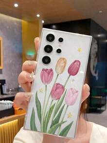 1 Piece Soft Phone Case With Minimalist Tulip And Star Pattern, Compatible With Huawei Honor, , Galaxy A04e/12/A13/A14/A34/A50/A52/A53/A54/S21/S22/S23/S24/S25/S25Ultra/S25FE/S26/S26 PLUS/S26 ULTRA/S26 EDGE, 6A/7A/8A, 12T/13T/15T/15T Pro - 款式 1(1 件) - 查看 5