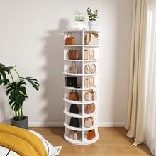 7-Tier Rotating Shoe Tower – 360° Rotating Shoe Rack, Freestanding, Space-Saving For Up To 28 Pairs Of Shoes, High Base For Boots, White (60 * 60 * 184 Cm) - White 1pc - View 6