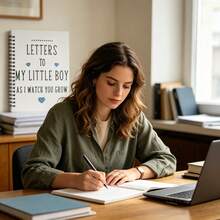 1pc Letters To My Little Girl Spiral Notebook, Wooden Pulp Paper, Student & Office Use, Back To School Season - A - View 9