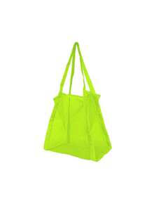 Fitness Bag. Beach Net Storage Bag, Large-Capacity Multifunctional Solid-Color Shoulder Net Bag, Mesh Beach Bag Toiletry Storage Bag, Suitable For Summer Outings And Beach Play - Multicolor - View 8