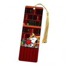 SNOOPY 1pc Cartoon Bookmark, Cute Reading Bookmark, Puppy Acrylic Tassel Hanging Bookmark [Random Style] - Multicolor - View 5