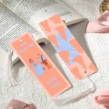 2pcs PET Printed Bookmarks, Exquisite And Beautiful Patterns, Durable And Elegant, Unique Design Suitable For Daily Use Or Collection. The Best Gift For Back To School Season, Whether For Personal Use Or Gifting To Family And Friends, It Is A Unique And Practical Gift Choice, Adding Atmosphere And Fun To Reading Time (Random Color Tassels) - 2PCS - View 13