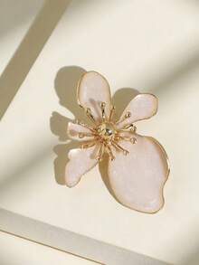 1 Peça Novo Broche de Flor Feminino da Moda, Elegante, Requintado Broche de Flor com Efeito de Óleo Gotejante em Cores Dopamina, Adequado para Roupas do Dia a Dia - Multicolorido - Visão 11