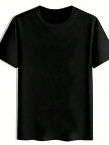 Men's Short Sleeve Crew Neck T-Shirt With Back Print Of Planet Earth "The World Belongs To You", 100% Pure Cotton, Comfortable And Breathable Fabric, Casual Sporty Street Style, Suitable For All Four Seasons, Ideal As A Birthday And Holiday Gift (For A Relaxed Fit, Choose One Size Larger) - 黑色 - 查看 4