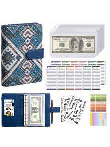 Carpeta A6, Compatible con Sistema de Sobres de Efectivo & Gestión de Presupuesto - Cuaderno de Ahorro Financiero Autoadhesivo con Páginas de Almacenamiento de Efectivo, Herramienta de Ahorro de Dinero para Presupuesto, Sistema de Sobres, Uso de Oficina - Multicolor - Ver 38
