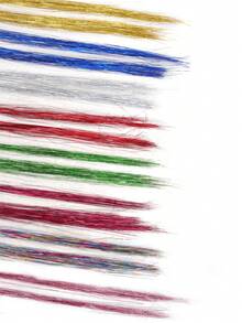 1 pieza de extensiones de cabello de 24 pulgadas con destellos, cabello liso y largo de color para resaltar el cabello en fiestas, extensión de cabello sintético con clip - Multicolor - Ver 6