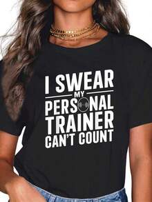 Juro que mi entrenador personal no sabe contar - Camiseta divertida para el gimnasio - Rosa - Ver 1
