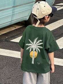 Camiseta para niños, ropa de otoño para vacaciones - Verde - Ver 6