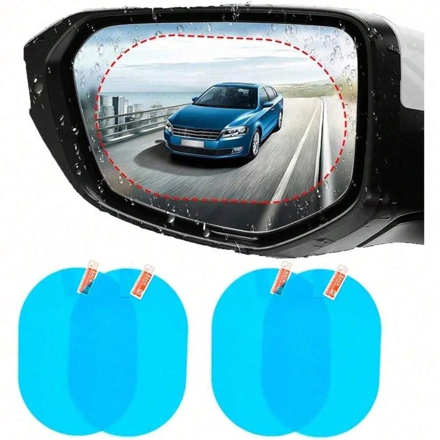 Funda impermeable para espejo retrovisor, lámina antirreflejos para espejos laterales de coche, lámina protectora hidrofóbica de 13,5 cm x 9,4 cm, fácil de instalar en condiciones de humedad, que garantiza una visibilidad clara al conducir bajo la lluvia y de noche. - A - Ver 1