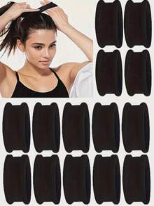 1/20PCS Dây buộc tóc đen thanh lịch cho nữ - Dây buộc tóc đuôi ngựa dày thân thiện với tóc, không đường may, đàn hồi, chống trượt, mềm mại và thoải mái, phụ kiện tóc nữ màu cổ điển cho mọi loại tóc, phù hợp cho phong cách hàng ngày và đi học, dây chun buộc tóc Scrunchie - màu đen - Xem 1
