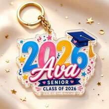 Personalized Senior 2026 Acrylic Keychain, Custom Name Graduation Gift, Class Of 2026 Keepsake For Her - Multicolor - View 14