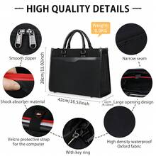 NEWHEY Tas Bisnis Pria, Cocok untuk Bekerja dan Mencari Pekerjaan, Tas Rekrutmen Mandiri, Kompatibel dengan Ukuran A4, Desain Dua Arah, Acara Wisuda, Tahan Air, Tas Laptop, Kapasitas Besar, Sekolah, Perjalanan Bisnis, Kerja, Komuter, Hitam - MultiWarna - View 6