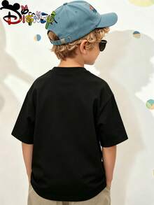 Disney Licensed Toy Story "Birthday Boy" Character Fill Print Kids' T-Shirt, Short-Sleeved Casual Top, Cute Themed Printed Tee, Perfect For Daily Wear, School Activities, Family Outings, Theme Park Visits And Holiday Gifts, Shipped From Local Warehouse - màu đen - Xem 2