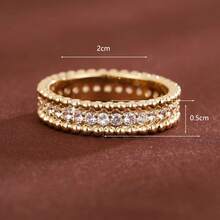 1pc Minimalist Round Ball Design Single Row Cubic Zirconia Women Ring - Multicolor - View 9