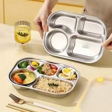 Contemporary Stainless Steel Plates - Reusable Kitchen Dishware, Multi-Purpose Serving Trays,Stainless Steel Plates, Dinner Plates, Kitchen Dining Set, Tableware, Meal Prep Plates, Kitchen Essentials, Dish Set, Serving Plates,Holiday Gift Guide 2025 , Gifts For Dad, Stocking Stuffer, Quiet Calm , Aesthetic , Kitchen Must Haves,Home Cooking , Modern Kitchen, Kitchen Gadgets, Household Essentials, Pantry Upgrade, Everyday Essentials , Practical Kitchen - 銀色 - 查看 1