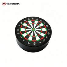 WIN.MAX Juego de tablero de dardos de punta blanda para mesa, soporte de mini tablero de dardos, estante para dardos, almacenamiento compacto de dardos, adecuado para almacenamiento en escritorio, práctica temporal, entretenimiento en el hogar, estudio, exhibición de bar, accesorio de organización para entusiastas de los dardos, prevención de pérdida - Negro - Ver 4