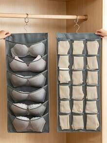1 pieza Estante giratorio de metal para colgar, caja de almacenamiento de sujetadores, estante de montaje en pared de doble cara extra grande, bolsa de malla para el armario para sujetadores, calcetines, ropa interior, organizador funcional de lencería, útiles escolares - Multicolor - Ver 2