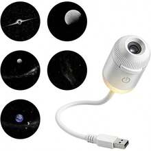 2-In-1 Galaxy Projector Night Light, USB Starry Sky Night Light Projector With Adjustable Brightness, Mini LED Projection Lamp For Bedroom Ceiling Wall Room Decor (24 Projection Films) - B-5 Projection Films - View 2