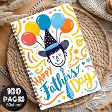 Spiralbindung Notizbuch zum Vatertag - "Alles Gute zum Vatertag" Cover mit Luftballons und Sternen, farblich codiertes Spiralbindungs-Tagebuch, kompaktes tragbares Tagebuch als Geschenkidee für Büro, Reise oder - Geschenk für Papa - G - Übersicht 6