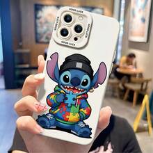 Disney Lilo & Stitch Stitch Phone Case - Street‑Style Stitch In Puzzle‑Pattern Hoodie With Beanie And Earring Protective Case, White Background, Compatible With IPhone 17, 16, 15, 14, 13, 12, 11 Pro Series And Galaxy S22, S23, S24, S25 Models, Ideal For Birthdays, Holidays, Anniversaries, Graduation Gifts, Or Any Special Occasion To Surprise Family, Friends, Classmates, And Loved Ones. - màu đen - Xem 5