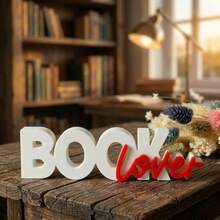 12.8 X 3.6cm Book Lover Decor Sign, Suitable For Bookshelf, Reading Corner, Desk Decoration, Bookcase, Library And Study Room - Book Lover - View 11