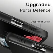 Magnetic Phone Case For Galaxy S22 S22+ [With Camera Lens Protection] Matte, Cute, Slim, Soft Silicone Anti-Drop Metal Frame Phone Case Compatible With Galaxy S25 FE A56 A36 A07 A17 A37 A57 S26 Ultra S25 Ultra S24 S23 FE - Black - View 9