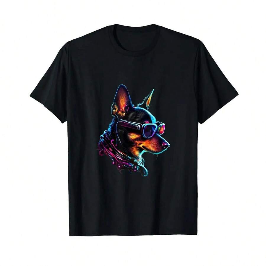 Moda Camiseta Retro Abstracta En Miniatura Para Amantes De - Negro - Ver 1