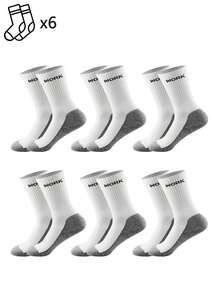 1/3/6 Paar Herren Arbeitssocken, graues Bodenmuster, lässig Sport Lauf Basketball Socken - Verschiedenfarbig - Übersicht 11