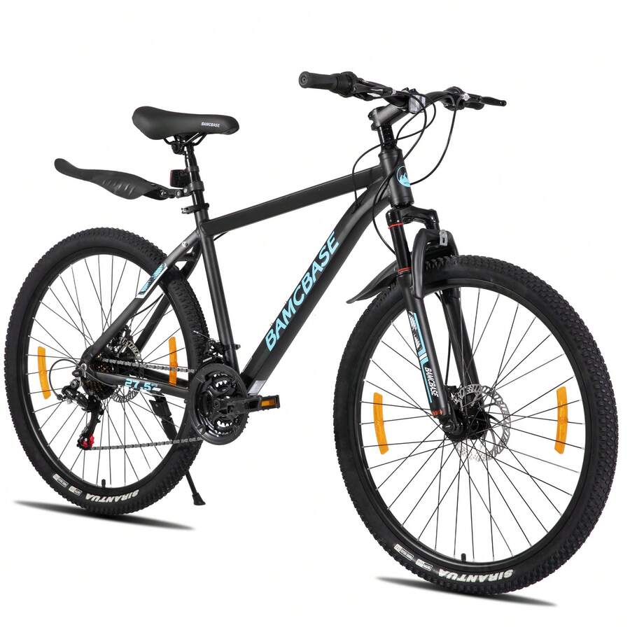 Hiland All-Terrain Mountain Bike (26/27.5 Inch) – Elegant MTB For Women & Men – 18-Speed Gears & V-Brakes – Attractive Colors - 黑色 - 查看 1