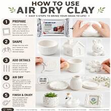Air-Drying Clay Is Suitable For Sculpture. Featuring A Realistic Stone-Like Texture For Creating Busts, Decorative Stones - White - View 2
