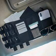 Auto Sonnenblenden Organizer, Sonnenblenden Organizer, strapazierfähige Auto Innenraum Aufbewahrungstasche, Schnell zugängliches Auto Innenraum Zubehör zum Organisieren und Aufräumen Ihres Autos - Grün - Übersicht 6