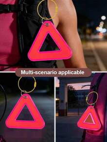 1/5pcs Multiple Colors Available Bicycle Saddle Reflective Triangle Sign, Cycling Reflective Sign, Hanging Triangle Sign - Multicolor - View 2