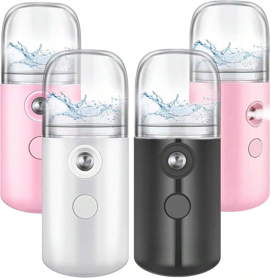 Nano Facial Mister Handy Nano Mist Sprayer 30ml Visual Water Tank Portable Face Steamer Mini USB Mister For Lash Extensions, Skin Care, Makeup(White, Light Pink, Blue, Pink)