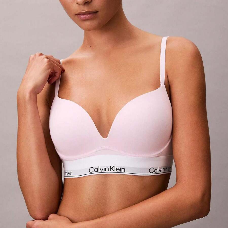 Calvin Klein Icon Cotton Modal Plunge Bra QF8502 Underwear  Women  Bras + Bralettes Underwear Sleepwear - 粉紅搖籃 - 查看 1