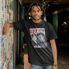 Camiseta con la portada del revista Jet de Malcolm X y  |   Derechos Civiles - Negro - Ver 1