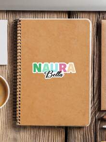 Pegatinas personalizadas con degradado de arcoíris y texto personalizable, etiquetas de vinilo resistentes al agua, diseño removible sin residuos, adecuadas para botellas de agua, portátiles, cuadernos y otros artículos de uso diario - Multicolor - Ver 17