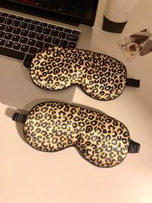 1pc Leopard Print Eye Mask, Lightweight Silk-Like Material, Sleeping Mask For Afternoon Nap, Summer Eye Fatigue Relief - Multicolor - View 6