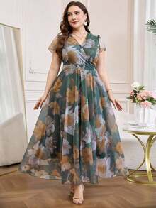 Plus Size Dresses - Green - View 5