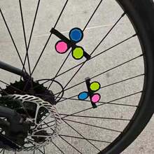 Bicycle Colorful Rotating Reflective Film Night Riding Three-Color Reflective Rotating Windmill Cycling Safety Warning Light - Multicolor - View 4