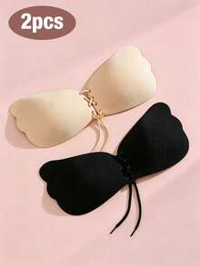 2pcs/10pcs Summer Backless Self-Adhesive Bras, Drawstring Bra Pasties, For Women, Lift, Invisible, Strapless, Breathable, Anti-Sagging, Suitable For Wedding Dress - Multicolor - View 9