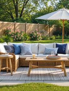 1PC Outdoor Pillows, Fade Resistant Fluffy Throw Pillows Decorative Garden Spring Natural Accent Leaves Cushion For Home Sofa Decor - Green - View 7