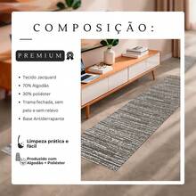 Tapete Passadeira Cozinha 0,45 X 2,00 Lavanderia Estampa Mesclada Jacquard Antiderrapante Lavável - Marrom - Visão 4