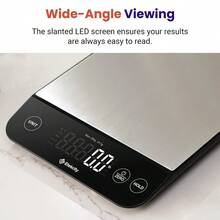 Digital Food Kitchen Scale, Grams And Oz Weight Loss, Baking And Cooking, 0.05oz/1g Precise Graduation, 5 Weight Units, IPX6 Waterproof, USB Rechargeable, 304 Stainless Steel-Silver, 22lb - 不銹鋼-銀色 - 查看 8